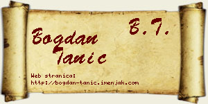 Bogdan Tanić vizit kartica